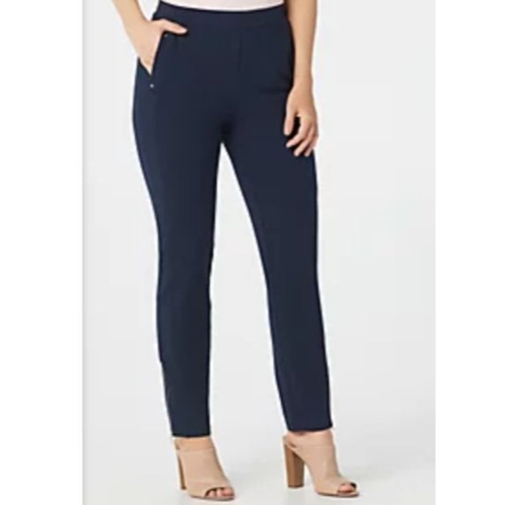 Susan Graver Petite Weekend Premium Stretch Pull-On Pants Black Size XXS Petite